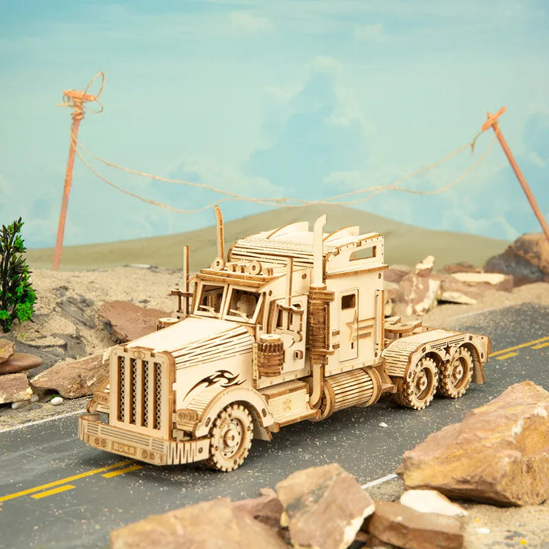 3D Timber Assembly Kit Interlocking Brain Teaser for Adults Desktop Display Model Collectible Hobbyist Project Vehicle Locomotive Automobile | Thomler