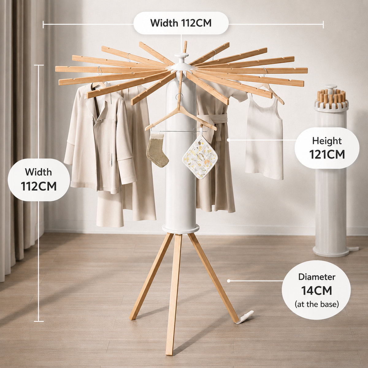 Collapsible Metal Laundry Drying Rack – Space-Saving Design for Indoor & Outdoor Use | Thomler
