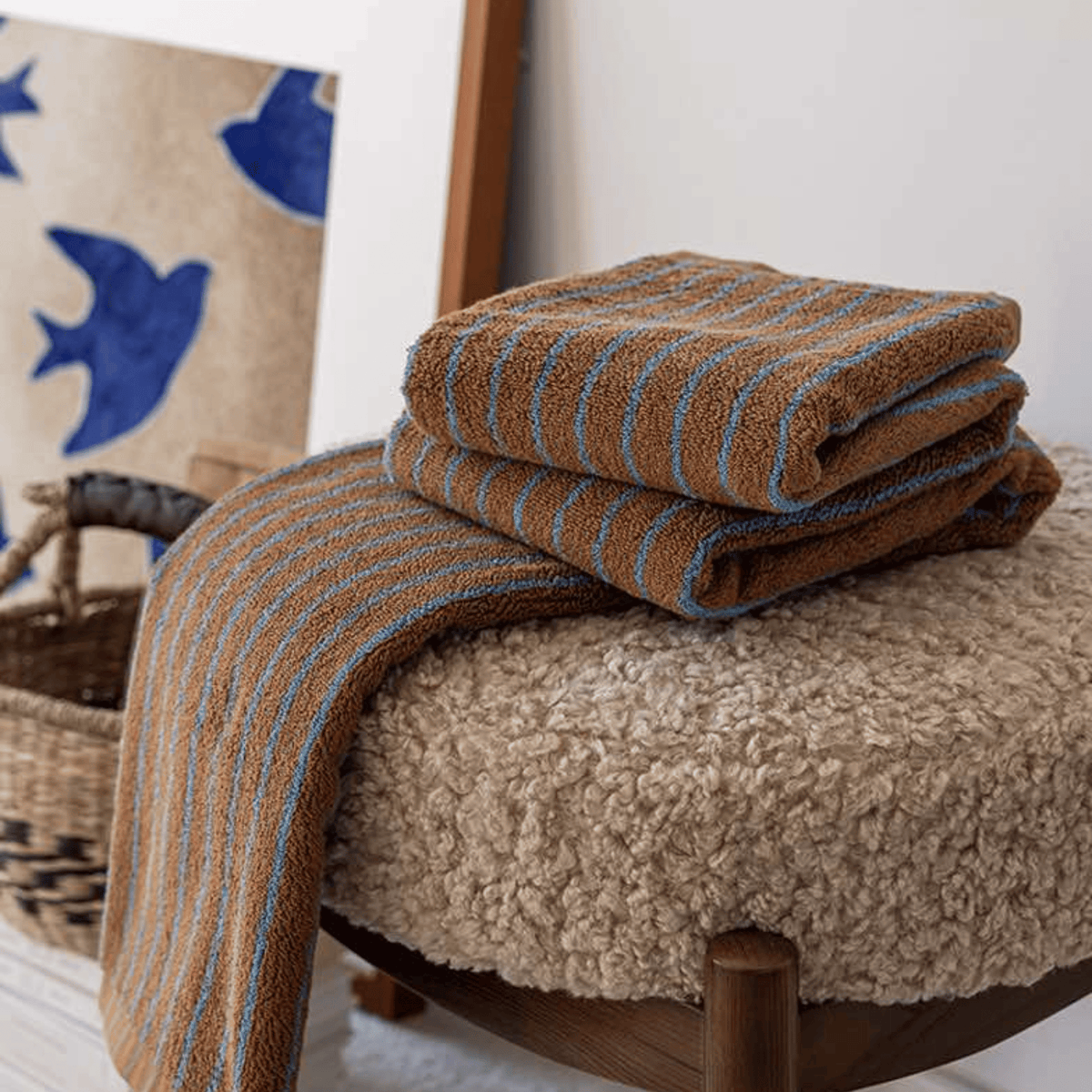 Vintage Stripe Bath & Face Towels – 100% Pure Cotton, Fast-Drying & Soft for Everyday Use | Thomler