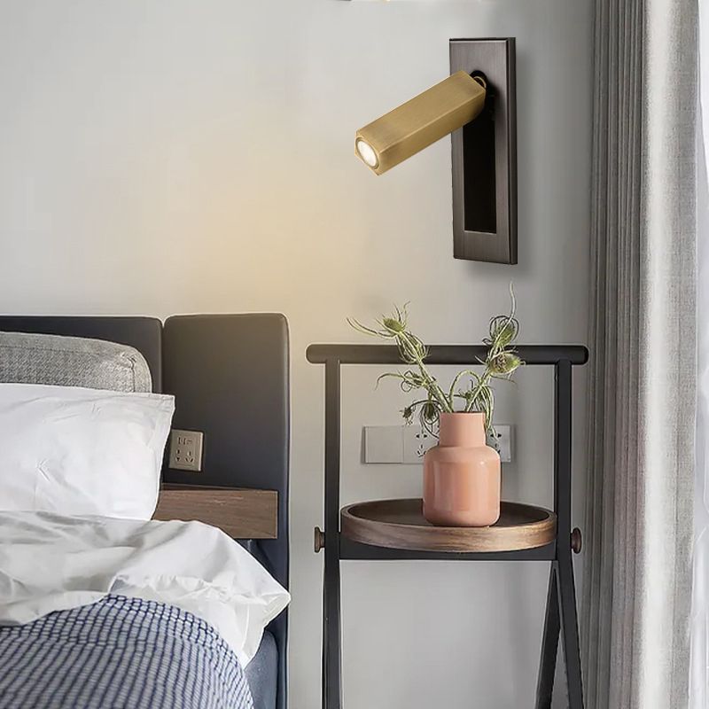 Adjustable Cylinder Wall Sconce with Integrated LED for Bedroom Reading | Thomler