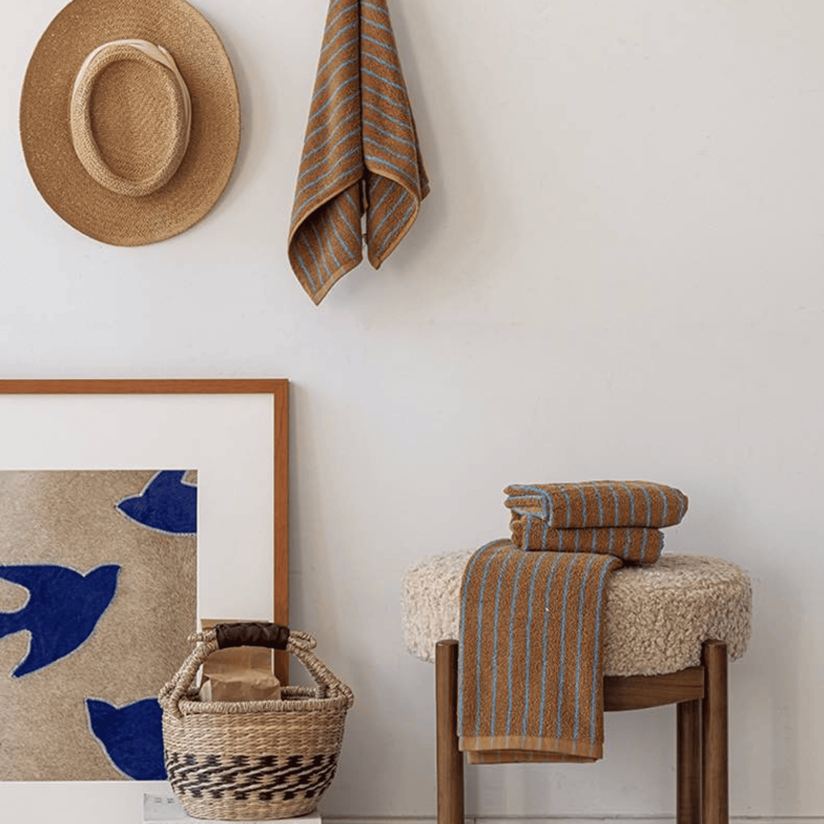 Vintage Stripe Bath & Face Towels – 100% Pure Cotton, Fast-Drying & Soft for Everyday Use | Thomler