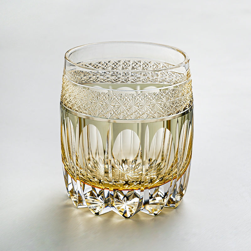 Hand-Cut Crystal Whisky Glass with Starburst Pattern, Gift-Boxed Japanese Tumbler for Spirits | Thomler
