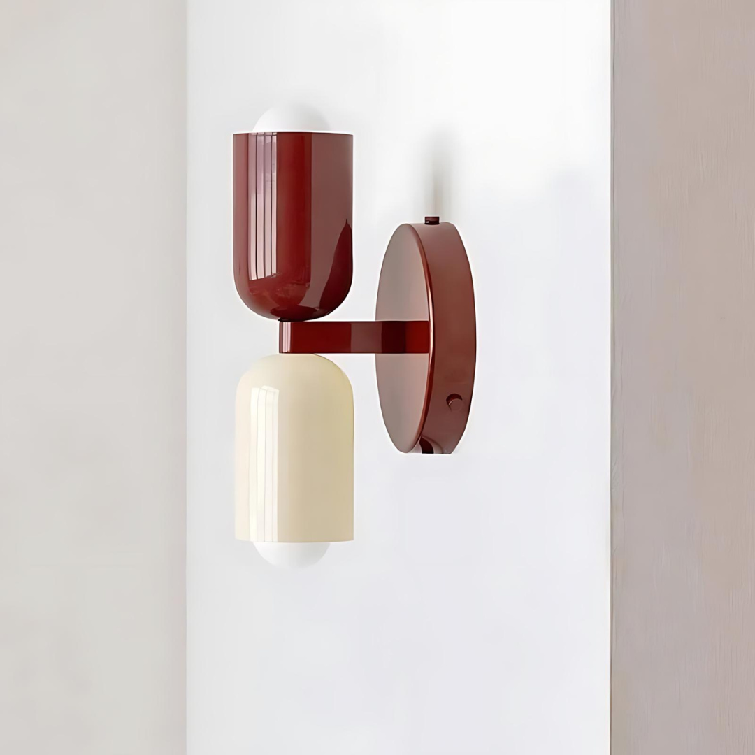 Wall Lamp Metal 12.0 cm (4.7") Cream Bedroom Hallway Warm White E27 Double Light Indoor Accent Lighting | Thomler