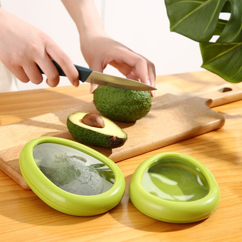 Stretch-Seal Half-Fruit Storage Containers with Snap-On Lids, Set of 4 Nesting Bins for Avocado Lemon Onion Tomato, BPA-Free Fresh Keeper | Thomler