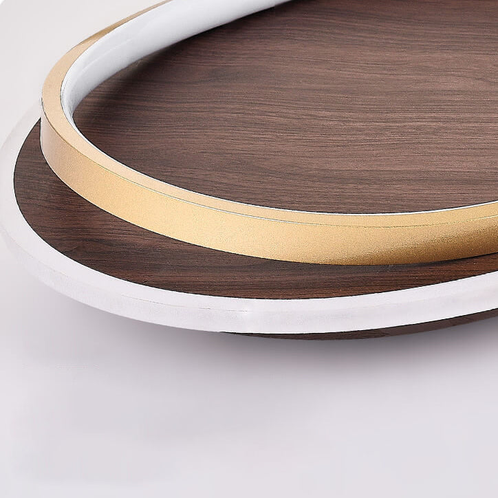 Scandinavian Wood Accent LED Ceiling Light Flush Mount Indoor • Modern Minimalist Design for Bedroom Living Room • Integrated High Lumen | Thomler