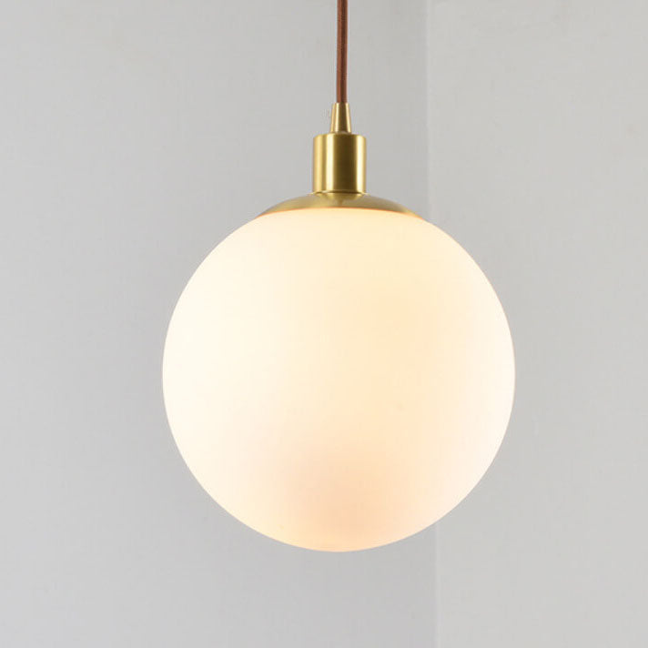 Pendant Light Glass 9.8 in Adjustable White Gold Hallway Living Room Bedroom Lighting Fixture Modern Hanging Lamp | Thomler