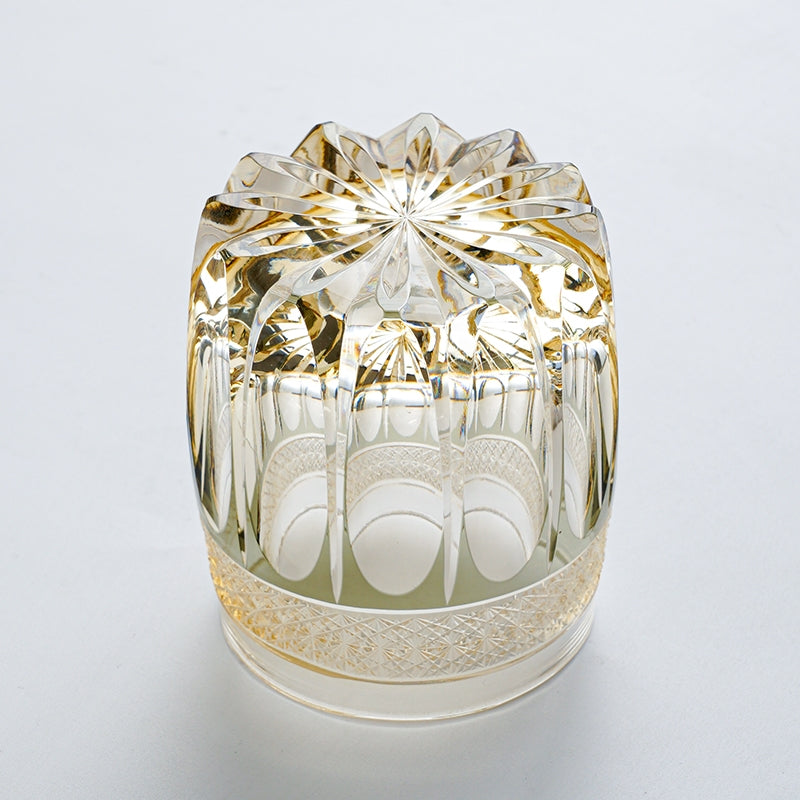 Hand-Cut Crystal Whisky Glass with Starburst Pattern, Gift-Boxed Japanese Tumbler for Spirits | Thomler