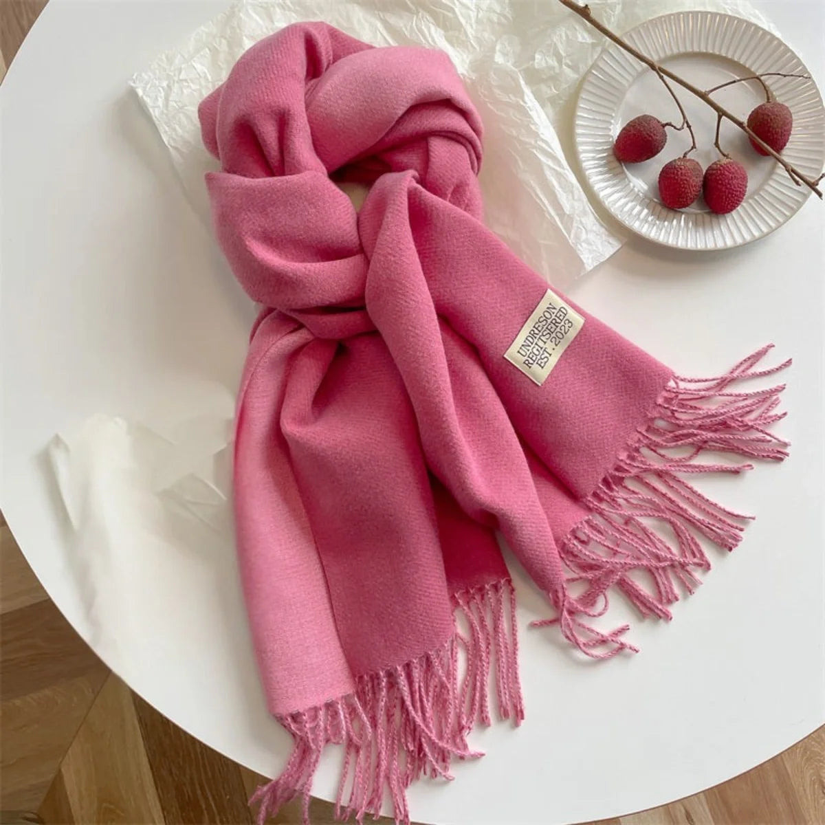 Reversible Fringed Pashmina Wrap Scarf – Soft Tassel Shawl for Women, Two-Tone Elegant Design for All Seasons | Thomler