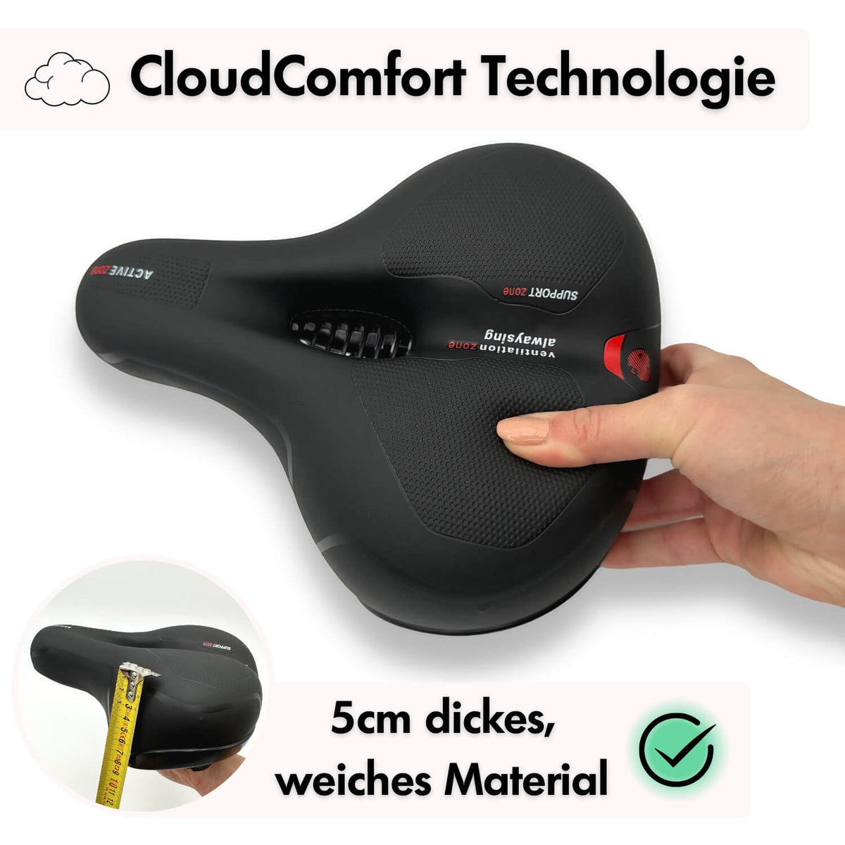 Memory Foam Bike Seat with Pressure Relief & Gel Cushioning for Road, Mountain & Commuter Bicycles – Ergonomic Saddle for Men & Women | Thomler