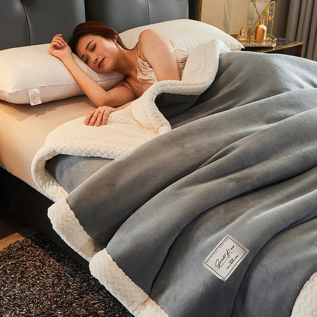 Plush Fleece Throw Blanket Queen Size Winter Warmth for Couch & Bed Indoor Outdoor Soft Polyester All-Season Comfort | Thomler