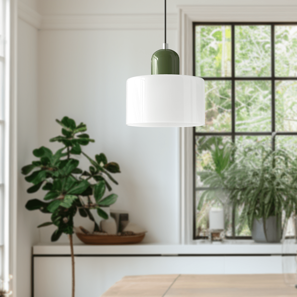 Handwoven Glass Pendant Light Bauhaus Style Indoor Hanging Lamp Adjustable Cable for Dining Room Kitchen Home Office | Thomler