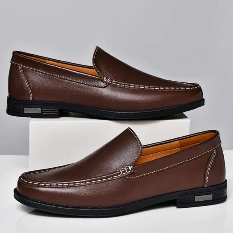 Men's Genuine Leather Loafers Slip-On Dress Shoes for Business Casual Wedding Office Formal Occasions Classic Italian Style Handcrafted | Thomler