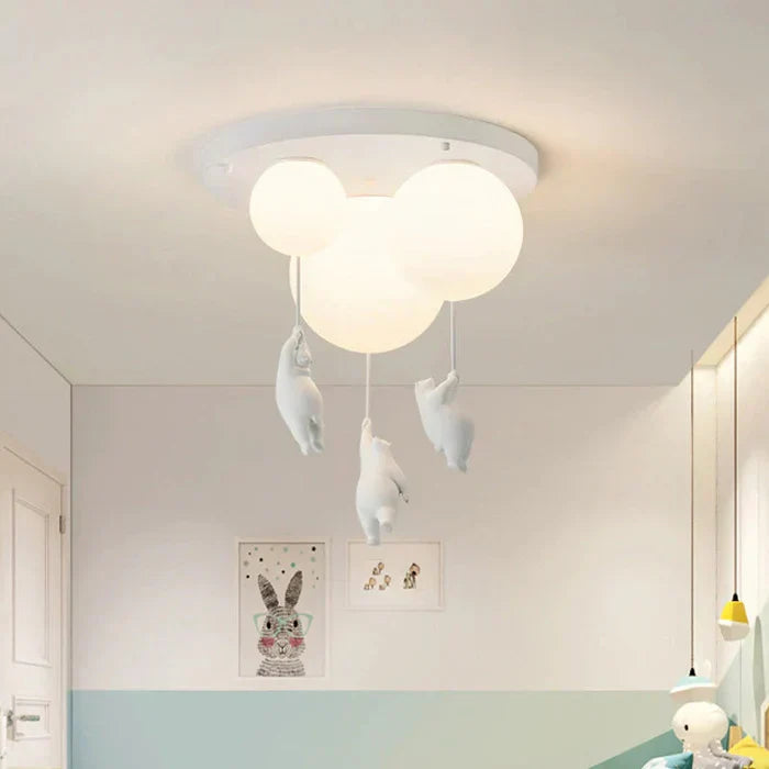 Kids Bear Balloon Ceiling Light Fixture - Whimsical Pendant Lamp for Nursery Bedroom Playroom | Thomler