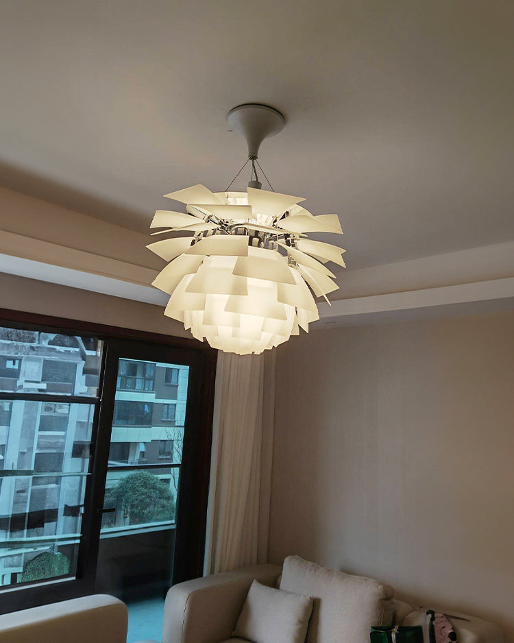 Pendant Light Metal Pinecone 20 in Adjustable Living Room Dining Area Chandelier Decorative Ceiling Fixture | Thomler