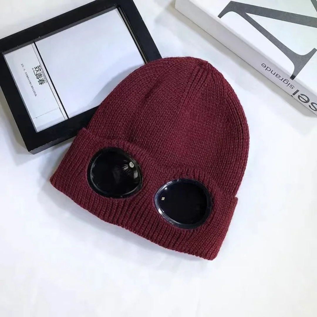 Knit Beanie with Flip-Down Goggles – Windproof Winter Hat for Outdoor Activities | Thomler
