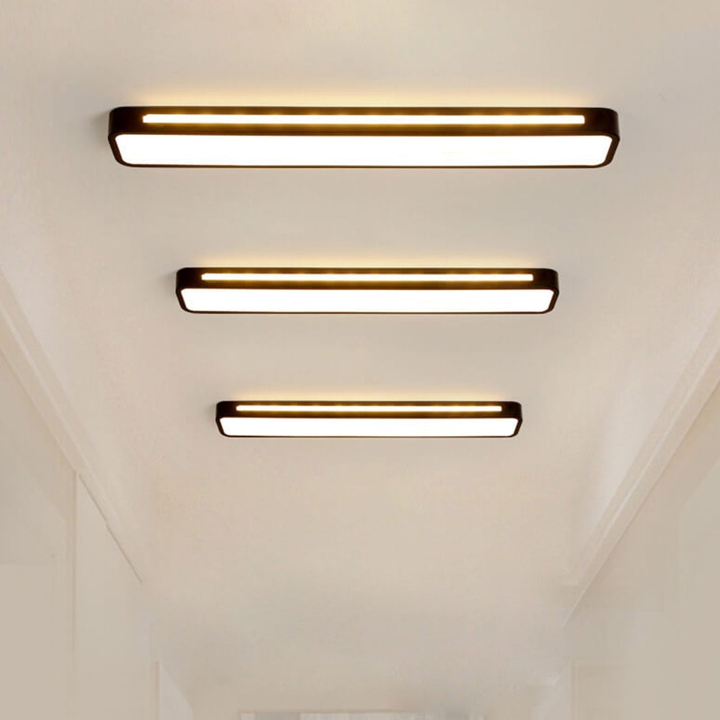 Ceiling Light Acrylic LED 18.8 in Flush Mount Black White Hallway Bedroom Modern Slim Lighting Fixture | Thomler