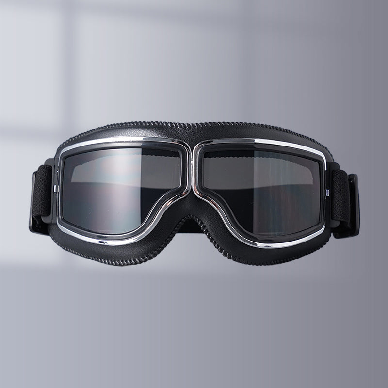 Retro Motorcycle Goggles with Adjustable Strap, UV Protection & Impact-Resistant Polycarbonate Lens for Riding, Cycling & Outdoor Use | Thomler