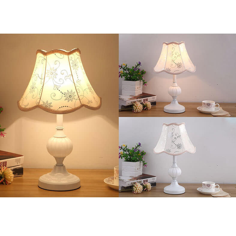 Table Lamp Glass Iron Fabric 16.5 in Modern Bedside Living Room Study LED E26 Light | Thomler