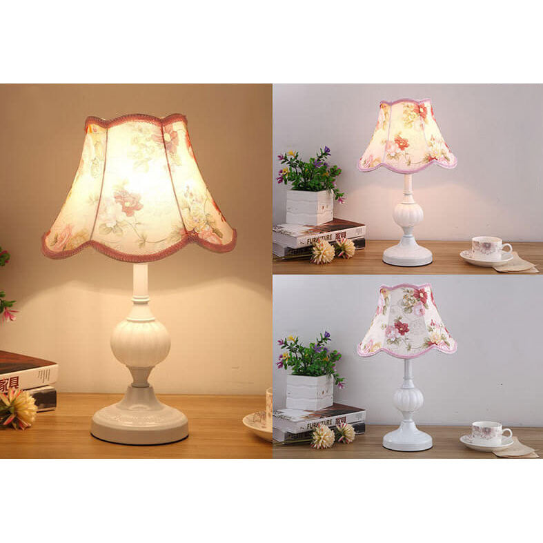 Table Lamp Glass Iron Fabric 16.5 in Modern Bedside Living Room Study LED E26 Light | Thomler