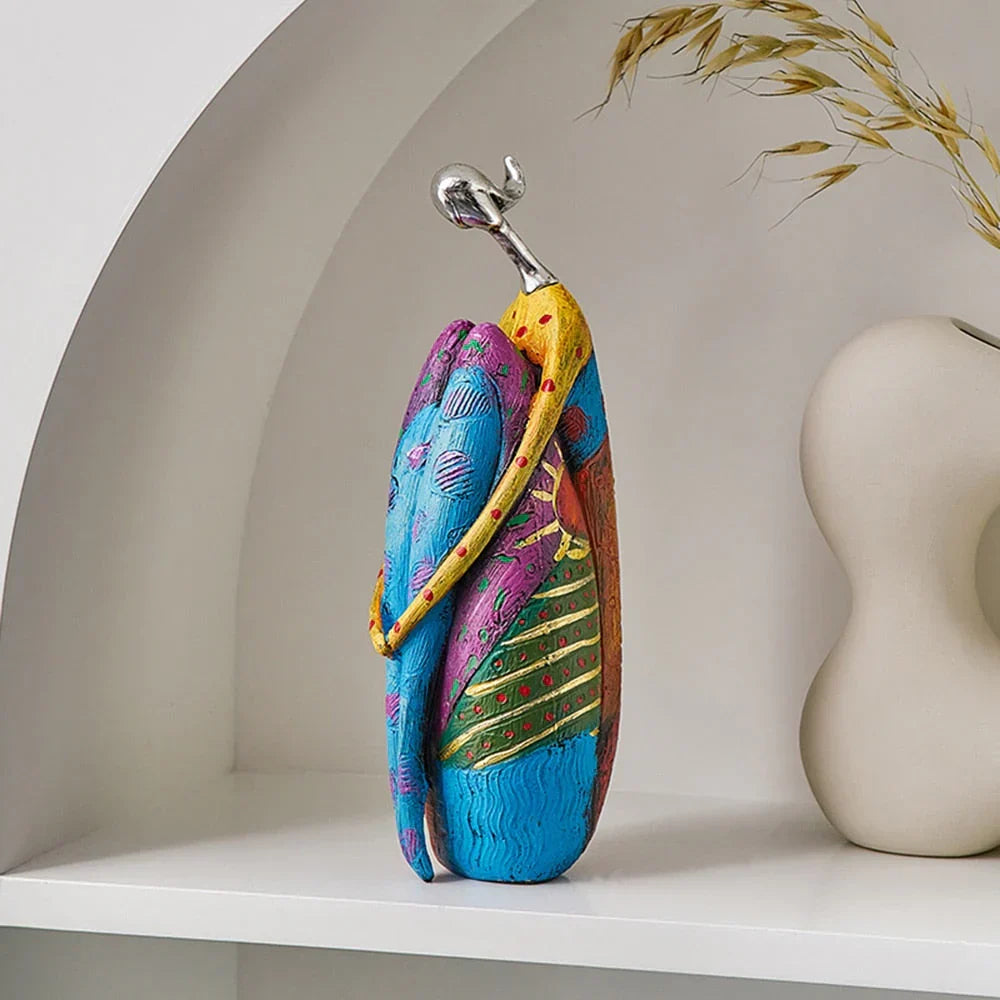 Colorful Abstract Woman Sculpture - Handcrafted Resin Art Figurine for Home Decor, Modern Statement Piece for Living Room, Bedroom, Office | Thomler
