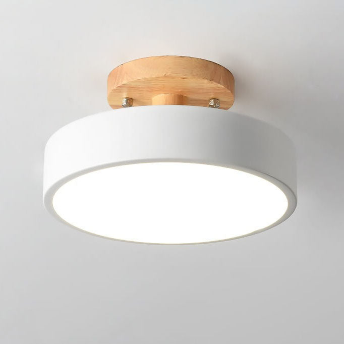 Semi-Flush LED Ceiling Light with Adjustable Color Temperature – Wood & Acrylic Design for Bedroom, Living Room & Hallway | Thomler