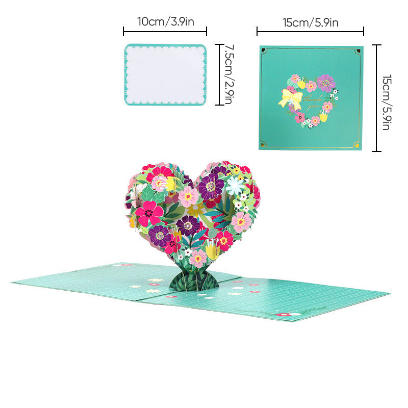 Popup Flower Greeting Card with 3D Laser-Cut Design for Mom, Grandma & Special Occasions | Thomler