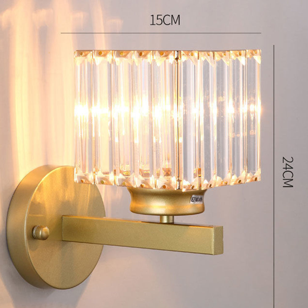Wall Lamp Glass Metal 24.0 cm Black Bedroom Hallway Living Room Accent Lighting Fixture | Thomler