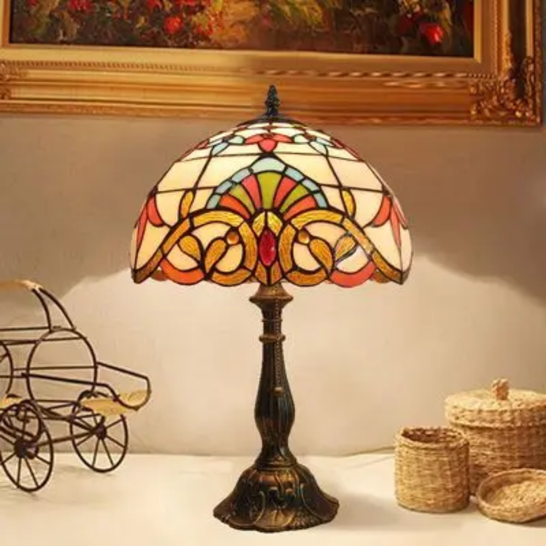 Cordless Color-Changing LED Table Lamp with Art Glass Shade – Rechargeable Accent Light for Bedroom, Living Room & Office | Thomler