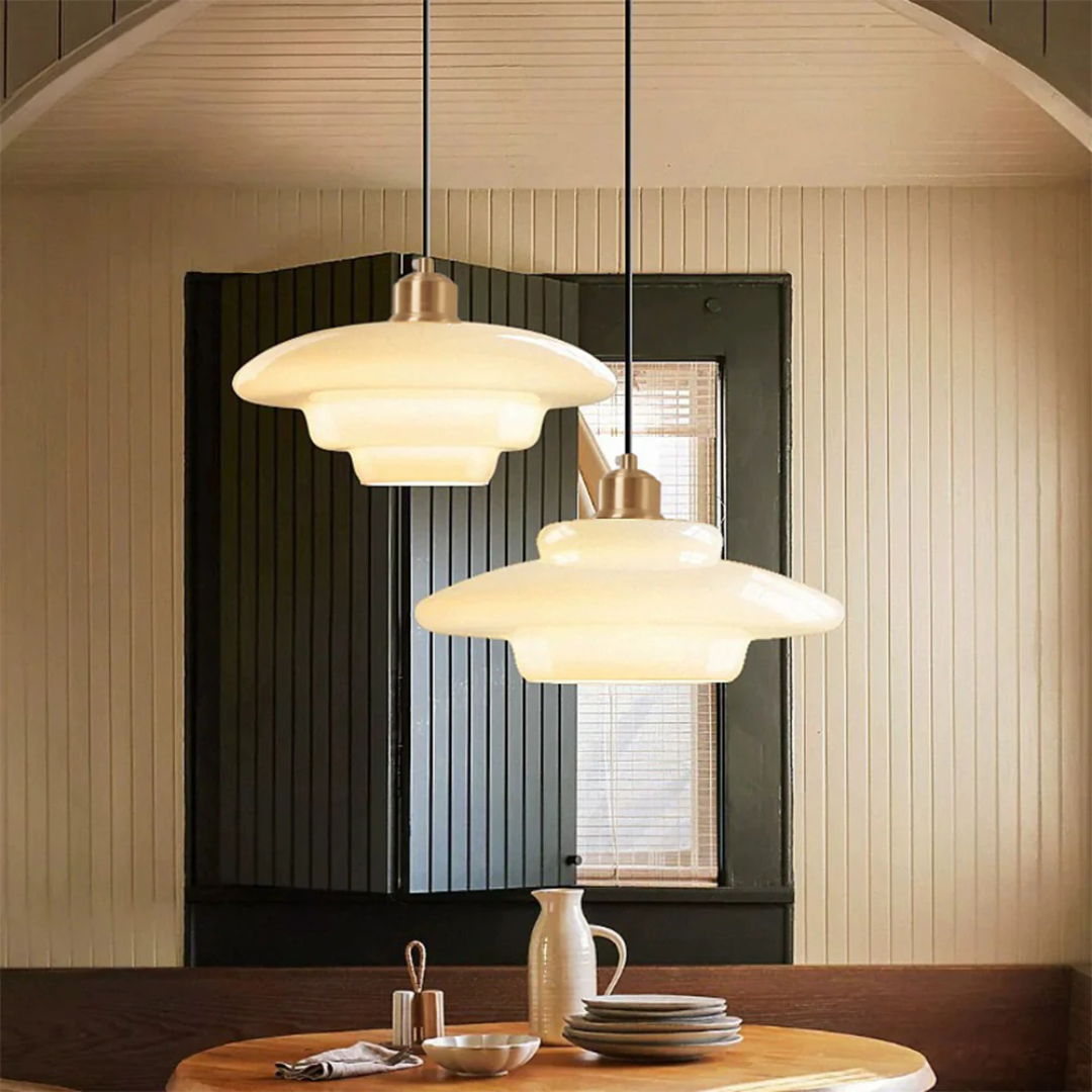 Pendant Light Glass Adjustable 120.0 cm Cream Gold Dining Room Kitchen Island Hanging Ceiling Lamp | Thomler