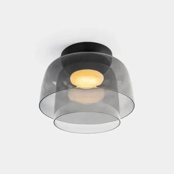 Layered Glass Ceiling Light with Adjustable LED – Contemporary Nordic Fixture for Dining and Living Rooms | Thomler