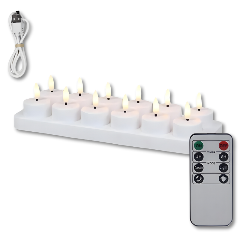 Rechargeable Flameless LED Candles with Remote Control & Timer for Home Decor, Dining Table, Wedding, Living Room Ambiance | Thomler