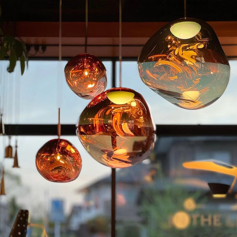 Pendant Light Mirrored Glass Sphere E27 Adjustable Dining Room Kitchen Island Hanging Ceiling Lamp | Thomler