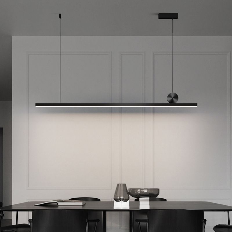 Modern Asymmetric Linear Pendant Light – Black & Gold Metal LED Ceiling Fixture for Dining Room & Living Room | Thomler