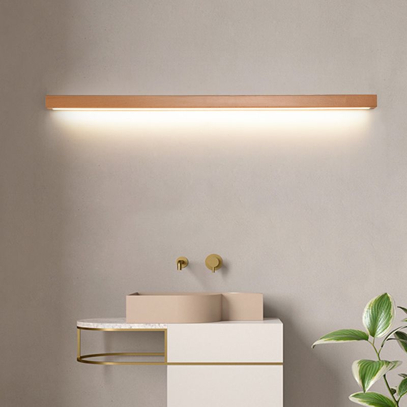 Wooden Vanity Light Bar LED Mirror Sconce with Acrylic Shade, Adjustable Color Temperature Wall Lighting for Bathroom & Bedroom | Thomler