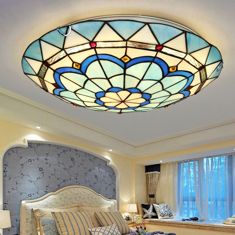 Colorful Glass Semicircle Flush Mount Ceiling Light for Living Room & Bedroom | Modern Artistic Overhead Lighting Fixture | Thomler