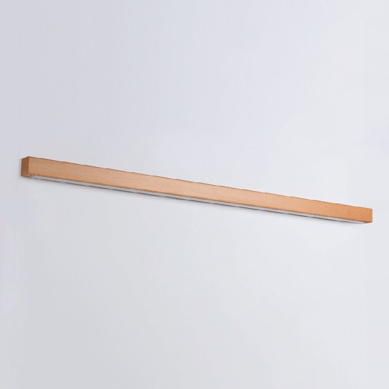 Rectangular Wood LED Wall Sconce with Acrylic Shade for Bedroom & Living Room | Modern Minimalist Mirror Light | Thomler