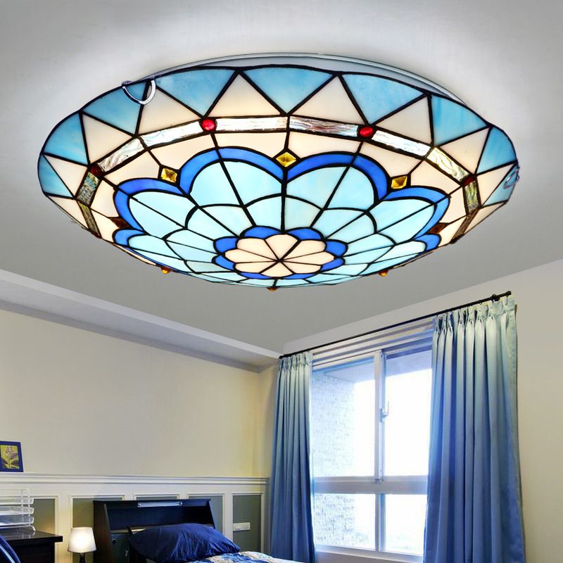 Colorful Glass Semicircle Flush Mount Ceiling Light for Living Room & Bedroom | Modern Artistic Overhead Lighting Fixture | Thomler