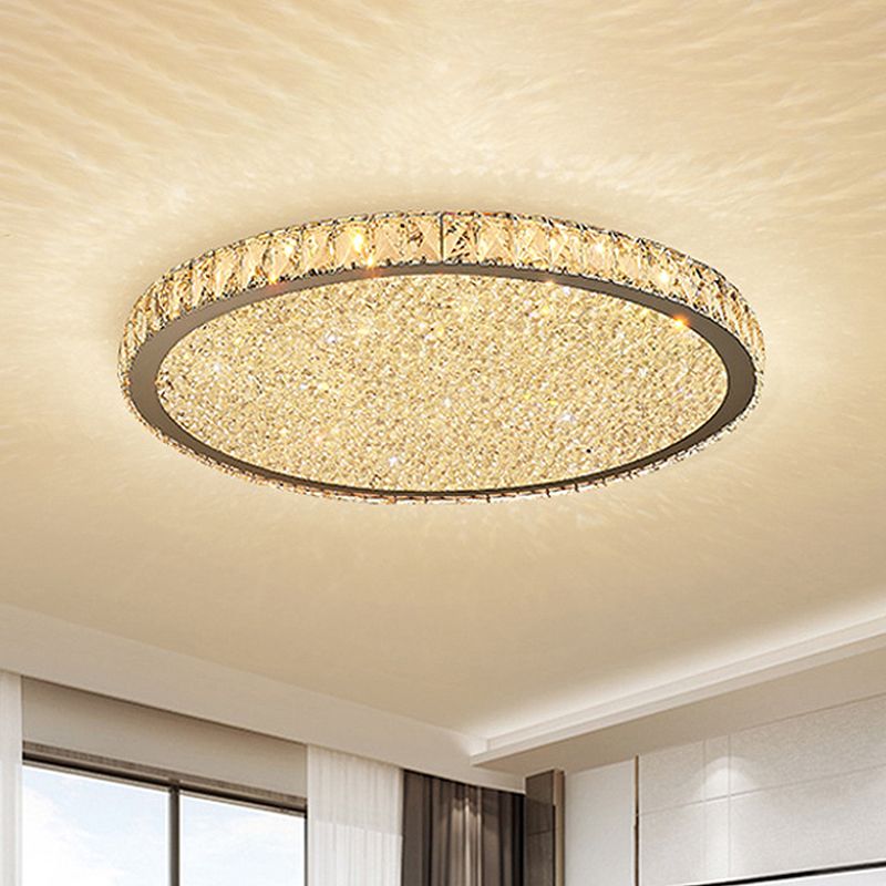 Crystal Flush Mount Overhead Fixture – Elegant Metal & Glass Design for Bedroom, Dining, Living Room | Thomler