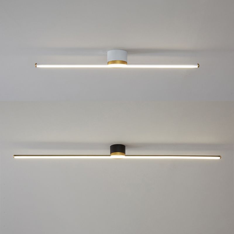 Sleek LED Flush Mount Ceiling Light for Bedroom Living Room Kitchen Hallway Modern Linear Panel Fixture with Silicone Diffuser | Thomler