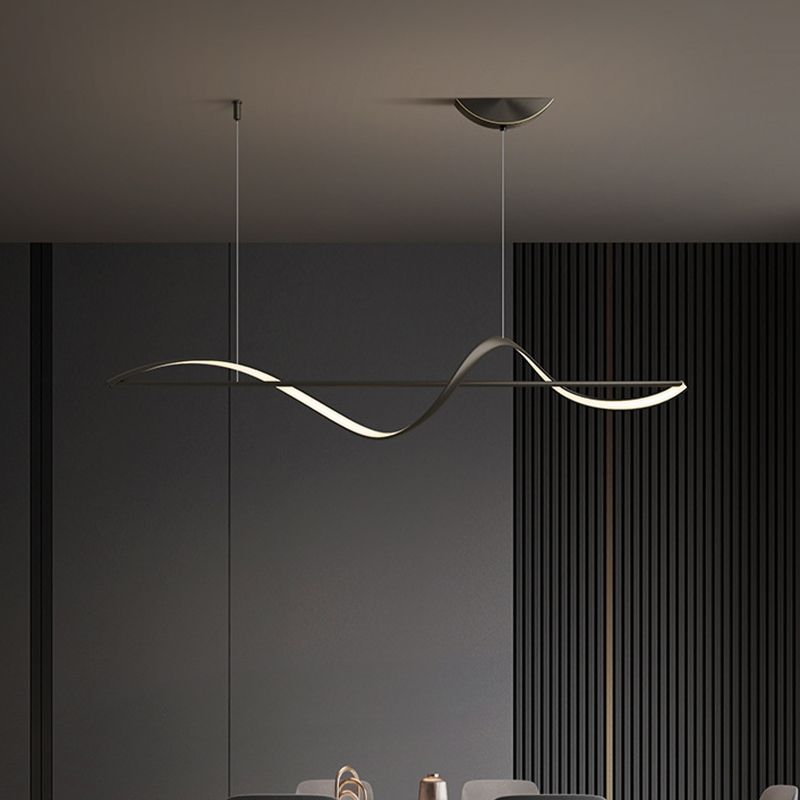 Sculptural Wave Metal Hanging Light with Heat-Resistant Construction for Living Room & Bedroom | Thomler
