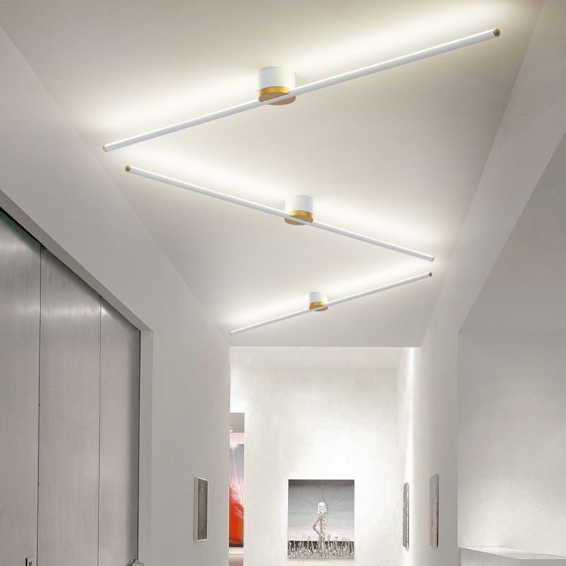 Sleek LED Flush Mount Ceiling Light for Bedroom Living Room Kitchen Hallway Modern Linear Panel Fixture with Silicone Diffuser | Thomler