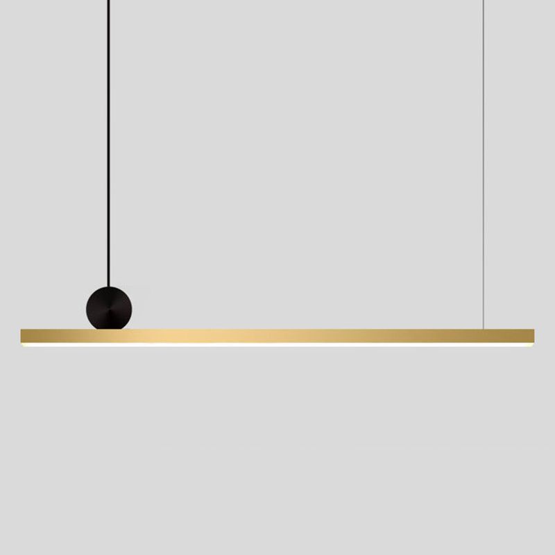 Modern Asymmetric Linear Pendant Light – Black & Gold Metal LED Ceiling Fixture for Dining Room & Living Room | Thomler
