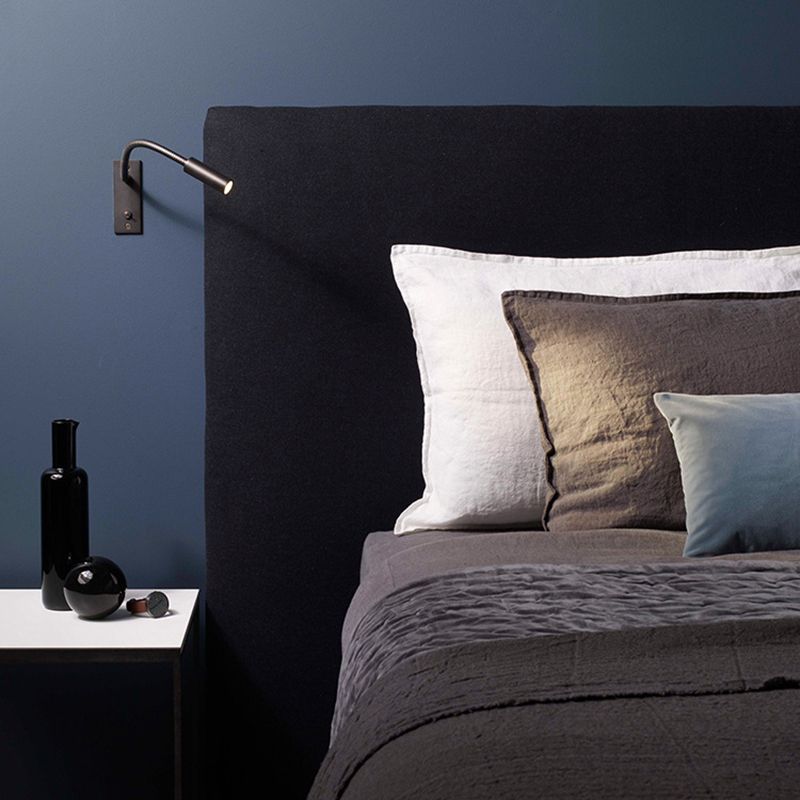 Adjustable Reading Wall Sconce Light with Spot Lamp Modern Minimalist Bedroom Metal Fixture Warm LED Bronze Nickel Chrome | Thomler