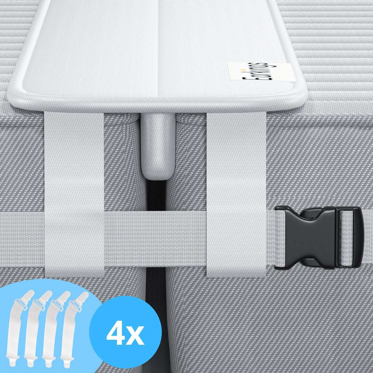 Mattress Wedge Foam 200.0 cm x 20.0 cm x 7.0 cm White Gap Filler Double Bed Anti-Slip Bridge Stabiliser Bed Connector | Thomler