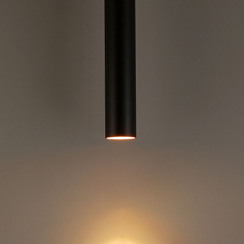 Cylindrical Metal Pendant Light Black Adjustable Drop Modern Hanging Fixture for Dining Room Kitchen Island Living Space | Thomler