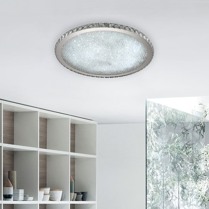 Crystal Flush Mount Overhead Fixture – Elegant Metal & Glass Design for Bedroom, Dining, Living Room | Thomler