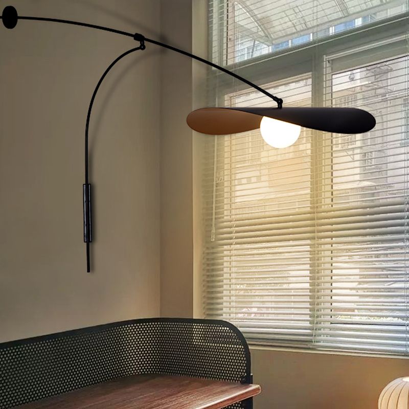 Curved Arc Wall Sconce with Frosted Gold Glass Shade for Bedroom & Living Room | Thomler