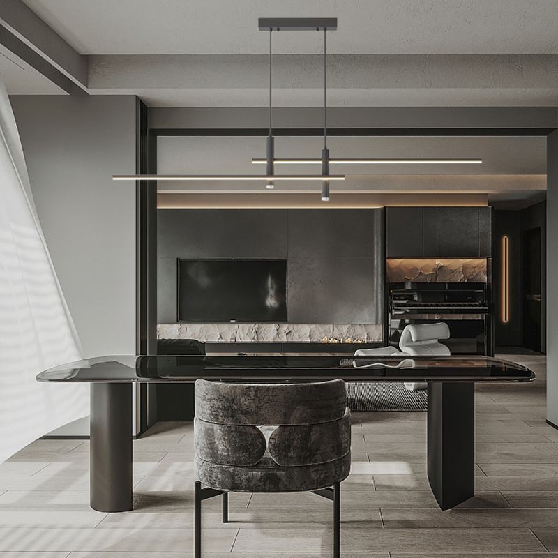 Industrial Bar Spotlight Fixture for Dining & Kitchen Islands | Adjustable Hanging Track Luminaire | Thomler