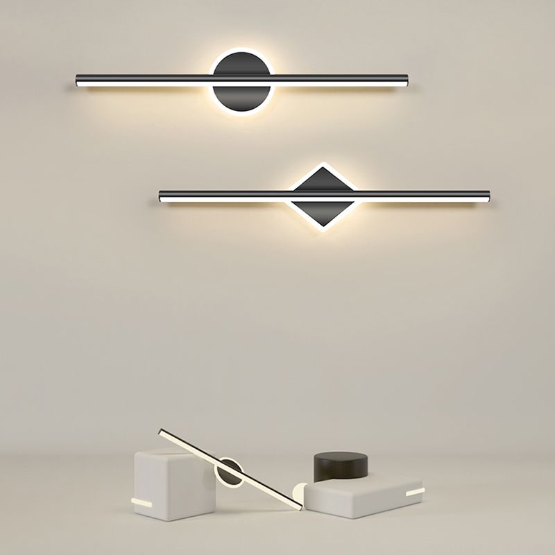 Modern LED Wall Sconce Round or Square Metal Bathroom Vanity Light Fixture with Silicone Diffuser | Thomler