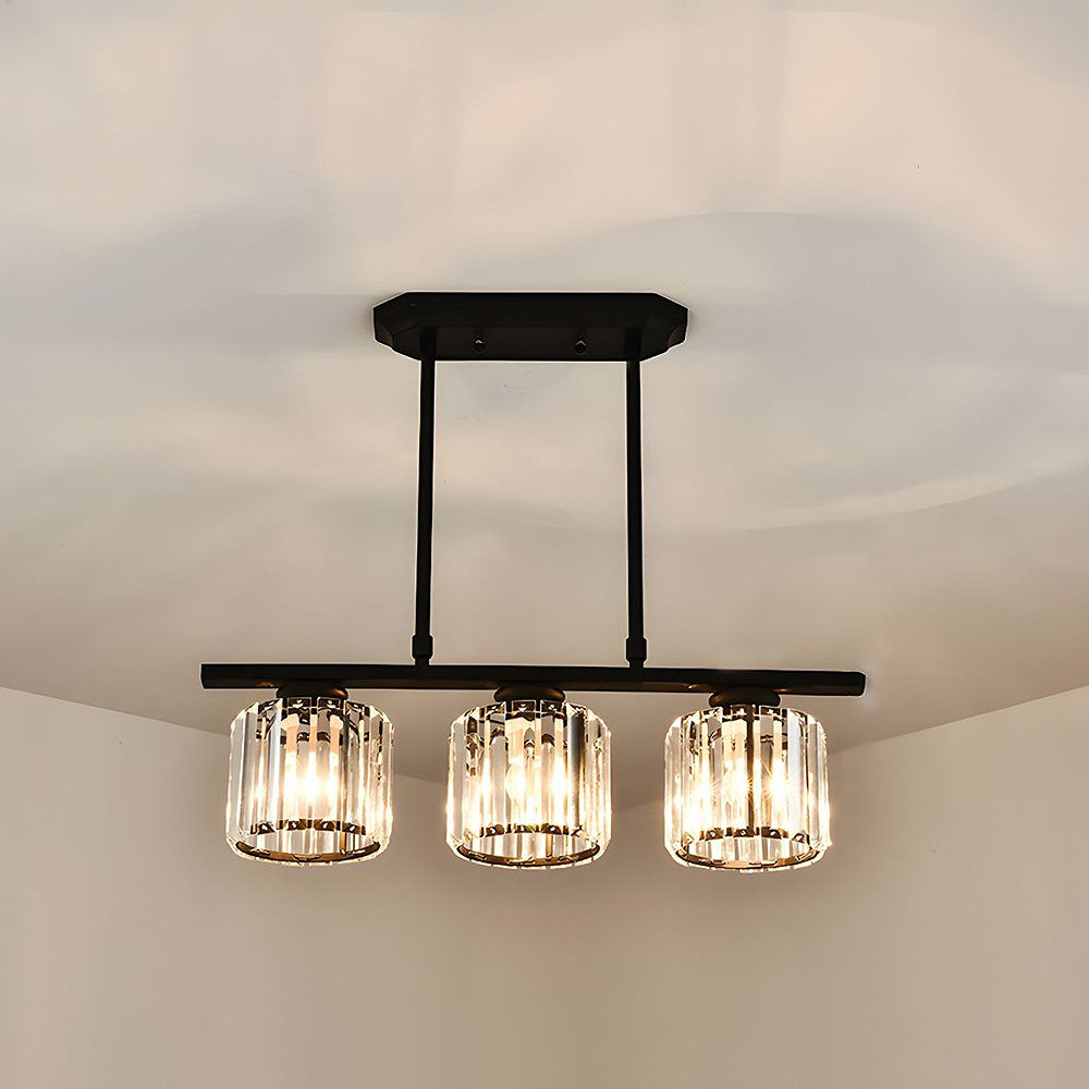 Pendant Light Glass 80.0 cm Black Adjustable Kitchen Island Dining Room Hanging Ceiling Lamp E27 Modern Scandinavian | Thomler
